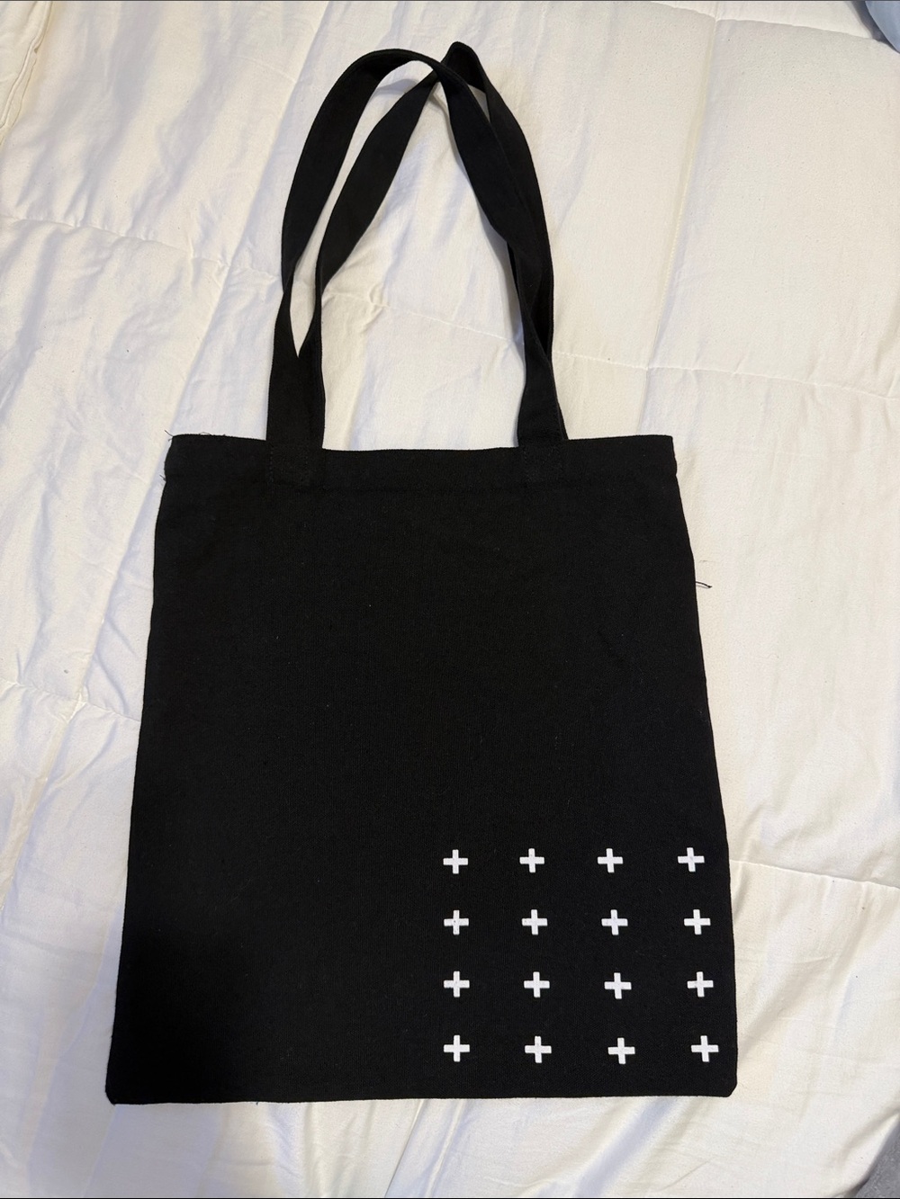 Ksubi Black Canvas Tote with White Logo Print - Picture 2 of 3